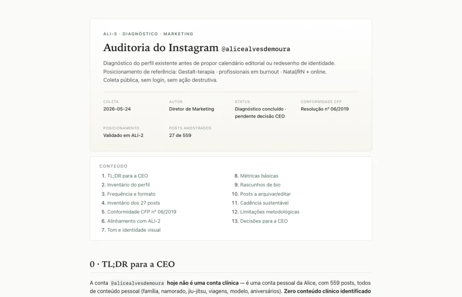 Auditoria · trecho 1